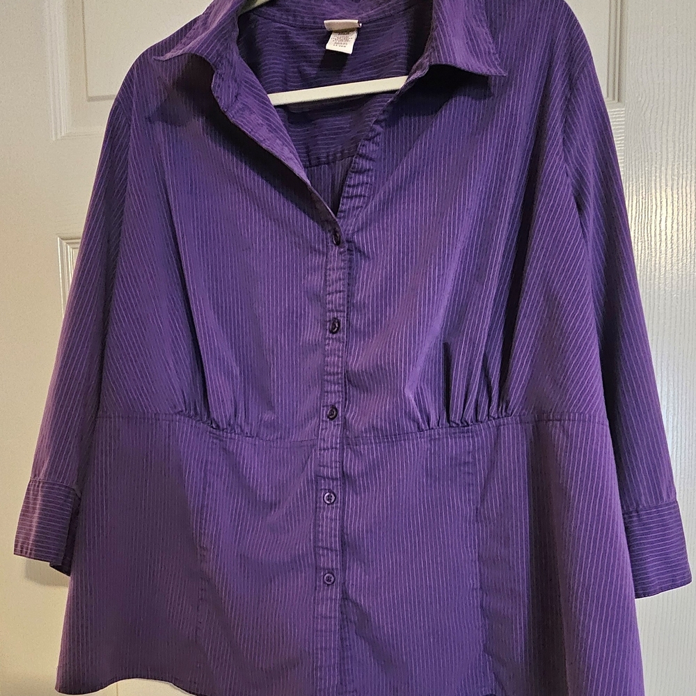 Covington Women's Rich Purple Button-Down Shirt